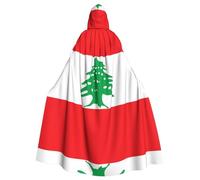 PHAYAH Robe à capuche avec motif drapeau du Liban pour Halloween, sorcière, sorcière, Noël, cosplay, bal masqué, fête, cadeau