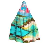 PHAYAH Robe à capuche avec motif paysage des Caraïbes pour Halloween, sorcière, sorcellerie, Noël, cosplay, bal masqué, fête, cadeau