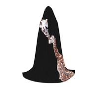 PHAYAH Robe à capuche pour mère et bébé avec motif girafe pour Halloween, sorcière, sorcellerie, Noël, cosplay, bal masqué, fête, cadeau, taille M