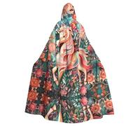 PHAYAH Robe à capuche rose avec motif licorne en papier découpé pour Halloween, sorcière, sorcellerie, Noël, cosplay, bal masqué, fête, cadeau