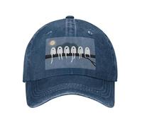 PHAYAH Row of Ghosts in A Tree Pattern Chapeau de cowboy unisexe adulte en coton à bord incurvé Casquette de baseball Sport Denim Chapeau de soleil Noir