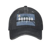 PHAYAH Row of Ghosts in A Tree Pattern Chapeau de cowboy unisexe adulte en coton à bord incurvé Casquette de baseball Sport Denim Chapeau de soleil Noir, noir, taille unique