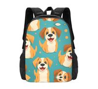 PHAYAH Sac à dos à motif tête de chien pour femmes hommes sac à dos décontracté adolescent garçons et filles 16,5 pouces ordinateur portable sac à dos voyage d'affaires