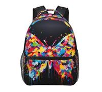 PHAYAH Sac à dos léger pour ordinateur portable 15,7" Motif papillon encré pour filles et femmes
