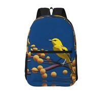 PHAYAH Sac à dos léger pour ordinateur portable 17" Motif chrysanthème jaune Pour filles et femmes, Oiseau Jaune, taille unique