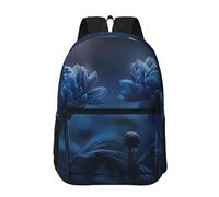 PHAYAH Sac à dos léger pour ordinateur portable 17" Motif roses bleues Pour filles et femmes, Chrysanthème bleu, taille unique