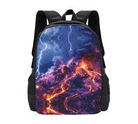 PHAYAH Sac à dos volcanique motif lave 41,9 cm 18 l Grande capacité Bretelles réglables Sac simple pour tout le monde