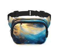 Phayah Sac banane à motif robe bleue flottante pour homme et femme, sac banane pour voyage, randonnée, course à pied, sports de plein air