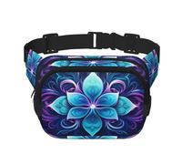 Phayah Sac banane avec badge à fleurs bleues pour homme, femme, entraînement, voyage, course décontractée, randonnée, cyclisme