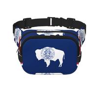 Phayah Sac banane avec drapeau de l'État du Wyoming pour homme, femme, entraînement, voyage, course décontractée, randonnée, cyclisme