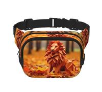 Phayah Sac banane avec motif de lion origami pour homme et femme, sac banane pour voyage, randonnée, course à pied, sports de plein air