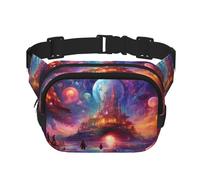 Phayah Sac banane brillant château mystérieux pour homme, femme, entraînement, voyage, course décontractée, randonnée, cyclisme, sac banane