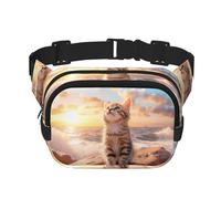 Phayah Sac banane chat à la recherche du ciel, sac banane pour homme, femme, entraînement, voyage, course décontractée, randonnée, cyclisme, sac banane