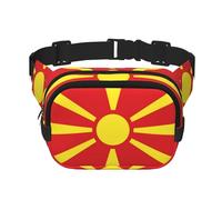 Phayah Sac banane drapeau de la Macédoine du Nord pour homme et femme avec sangle réglable pour l'extérieur, l'entraînement, les voyages, la course à pied, la randonnée, le cyclisme