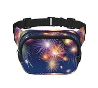 Phayah Sac banane Fireworks In The Sky pour homme et femme avec sangle réglable pour l'extérieur, l'entraînement, les voyages, la course à pied, la randonnée, le cyclisme