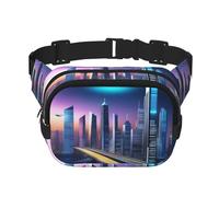Phayah Sac banane Future City Night Scene pour homme, femme, entraînement, voyage, course décontractée, randonnée, cyclisme