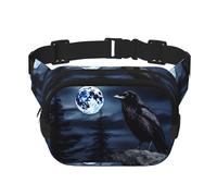 Phayah Sac banane motif Raven In The Night pour homme et femme - Sac banane pour voyage, randonnée, course à pied, sports de plein air