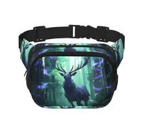 Phayah Sac banane pour homme et femme avec motif cerf avec longs bois de cerf pour voyage, randonnée, course à pied, sports de plein air