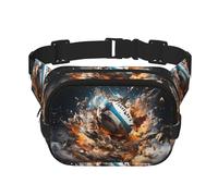 Phayah Sac banane pour homme et femme Motif rugby On Fire Sac banane pour voyage, randonnée, course à pied, sports de plein air