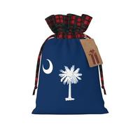 PHAYAH Sac cadeau en toile de jute avec cordon de serrage Motif drapeau de la Caroline du Sud