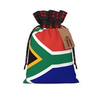 PHAYAH Sac cadeau en toile de jute avec cordon de serrage Motif drapeau de l'Afrique du Sud