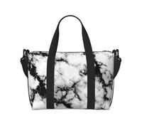 Phayah Sac de sport de voyage motif veines marbrées blanches pour femmes et filles, sac à bandoulière résistant à l'eau, noir, taille unique, Noir/blanc, One Size