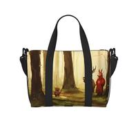 Phayah Sac de voyage à bandoulière Motif fauve mignon Idéal pour l'école ou la nuit