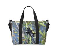 Phayah Sac de voyage à bandoulière Motif libellule sur l'herbe Noir