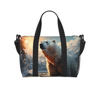 Phayah Sac de voyage à bandoulière motif ours polaire en hiver, idéal pour l'école ou la nuit