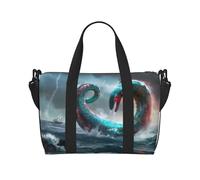 Phayah Sac de voyage à bandoulière Motif serpent géant dans la mer Idéal pour l'école ou la nuit