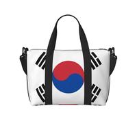 Phayah Sac de voyage avec drapeau de la République de Corée pour le week-end, la gym, pour femmes et filles, sac à bandoulière résistant à l'eau, Noir , Taille unique