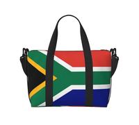 Phayah Sac de voyage avec drapeau de l'Afrique du Sud, sac de sport, sac de sport, sac de week-end pour femme, noir, taille unique, Noir/blanc, One Size