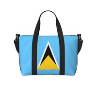 Phayah Sac de voyage avec drapeau de Sainte-Lucie - Sac de sport pour femme et fille - Résistant à l'eau, Noir , Taille unique