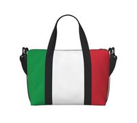 Phayah Sac de voyage avec drapeau italien - Sac fourre-tout pour femme et fille - Résistant à l'eau, Noir , Taille unique