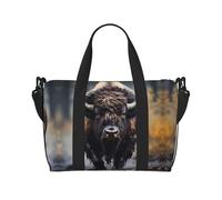 Phayah Sac de voyage Bison d'Amérique du Nord - Sac de sport pour femme et fille - Résistant à l'eau, Noir , Taille unique