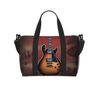 Phayah Sac de voyage en forme de guitare rock, sac de sport, sac de sport, sac de week-end pour femme, Noir , Taille unique
