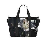 Phayah Sac de voyage en forme de lys fleuri Sac à main Sac à main Bagage Bagage Sac de nuit Pliable Unisexe Avion Voyage Articles personnels Sac