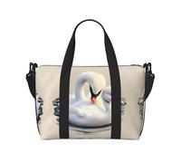 Phayah Sac de voyage mignon Little Swan, sac de sport, sac de sport, sac de week-end, sac de nuit pour femme, noir, taille unique, Noir/blanc, One Size