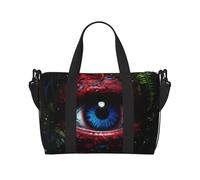 Phayah Sac de voyage Mystérieux aux yeux bleus, sac fourre-tout de sport pour femmes et filles, sac à bandoulière résistant à l'eau, Noir , Taille unique