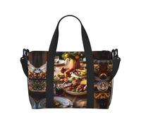 Phayah Sac de voyage Potluck pour souper, sac de sport, sac de sport, sac de week-end pour femme, Noir , Taille unique