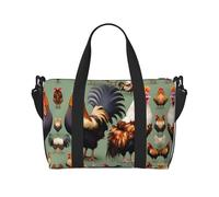 Phayah Sac de voyage Rooster And Chicken - Sac de sport pour femme et fille - Résistant à l'eau - Noir - Taille unique, Noir/blanc, One Size
