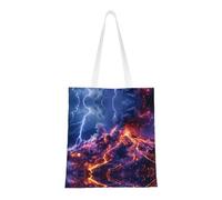 PHAYAH Sac fourre-tout en toile avec motif de lave volcanique réutilisable pour salle de sport, plage, shopping, épicerie, cadeaux tendance