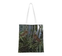 PHAYAH Sac fourre-tout en toile réutilisable avec deux petits léopards, pour gym, plage, shopping, épicerie, cadeaux tendance