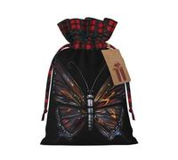PHAYAH Sacs cadeaux de Noël avec cordon de serrage - Motif papillon mystère - Petit sac à friandises