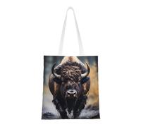 PHAYAH Sacs fourre-tout en toile Bison d'Amérique du Nord - Multi-usages - Réutilisables - Parfaits pour les courses, les courses, les voyages