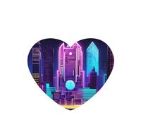 Phayah Sci-Fi City Motif Lavande Parfum de Voiture en Forme de Cœur à Suspendre Tablette Parfumé Intérieur de Voiture Désodorisant 4P
