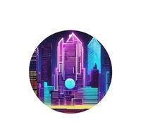 Phayah Sci-Fi City Motif Lavande Parfum de Voiture Forme Ronde à Suspendre Tablette Parfumé Désodorisant Intérieur de Voiture 4 P