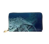 PHAYAH Shipwreck Under The Sea Pattern Wallet Women Leather Wallet Credit Card Holder Clutch Long Ladies Billfold