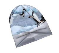 PHAYAH Snow Mountain Pingouin Chapeau sans bord élastique décontracté chaud et respirant Convient pour les femmes, les femmes enceintes et les activités de plein air Noir