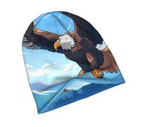 PHAYAH Soaring Eagle Pattern Casquettes pour homme et femme Bonnet léger Bonnet de sommeil Doublure respirante Bonnet tricoté Noir